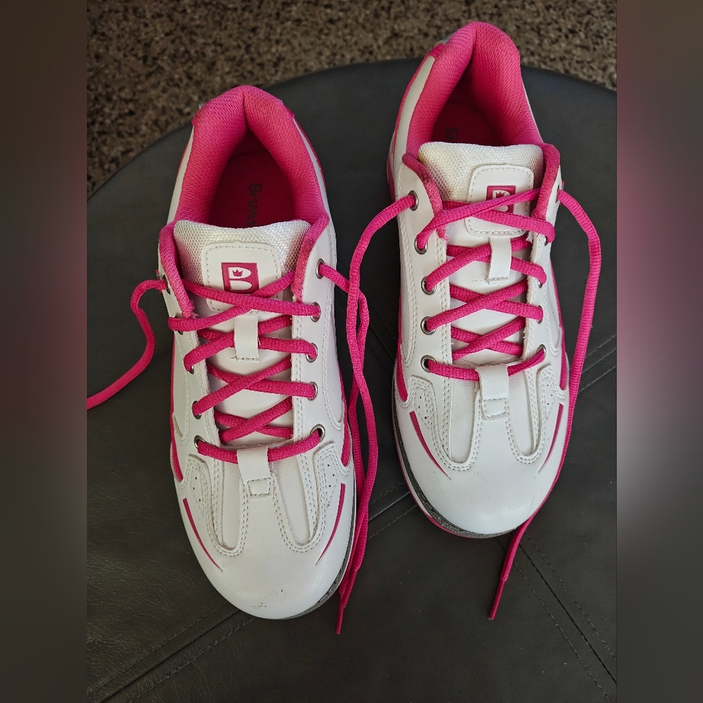 White and pink Brunswick Bowling Shoes